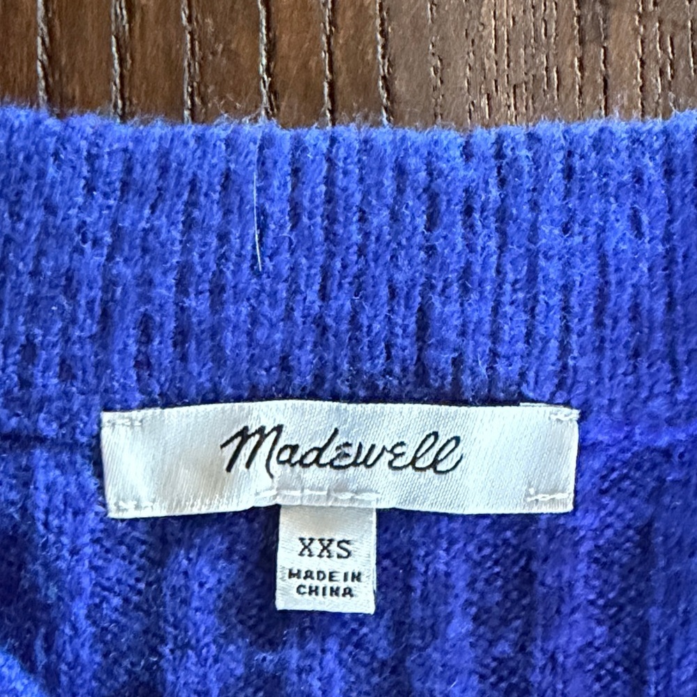 Madewell Royal Blue Ribbed Sweater - Picture 2 of 3